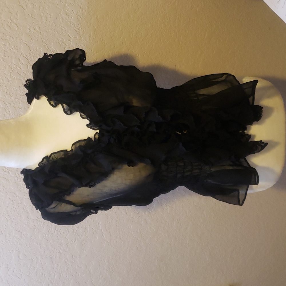 Sheer Ruffle Blouse